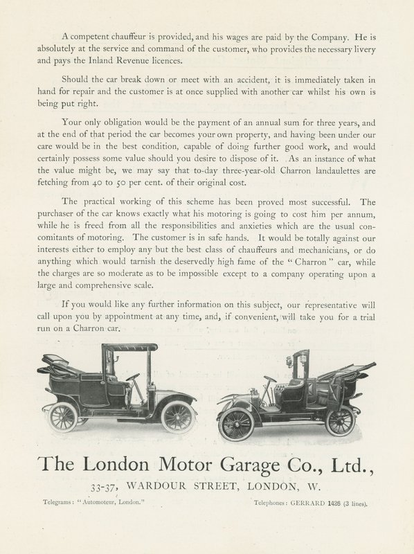 La Compañía de Garaje de Motores de Londres de English Photographer