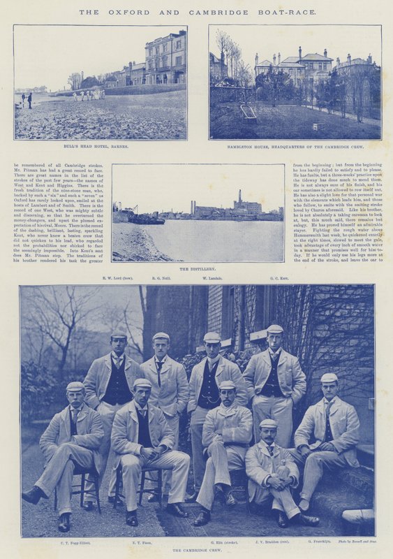La carrera de botes de Oxford y Cambridge de English Photographer