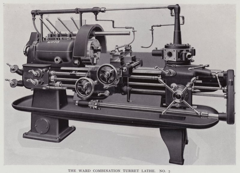 El torno combinado Ward (foto en blanco y negro) de English Photographer