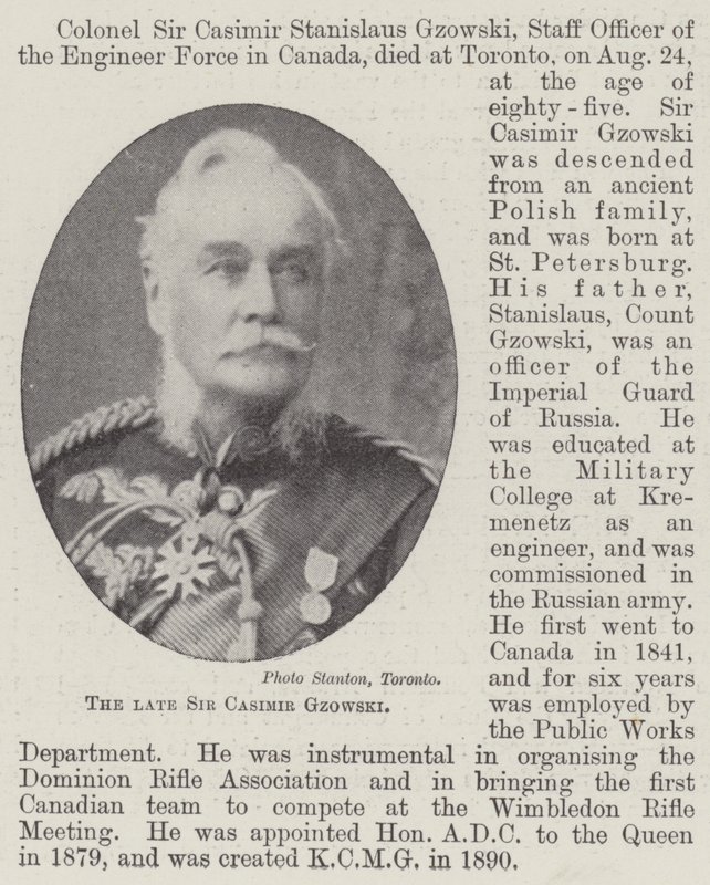 El difunto Sir Casimir Gzowski de English Photographer