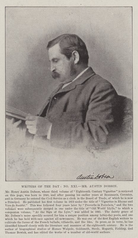 Escritores del día, Sr. Austin Dobson de English Photographer