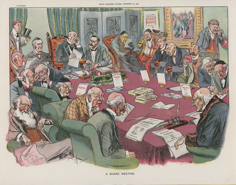 Una reunión de la junta de English School