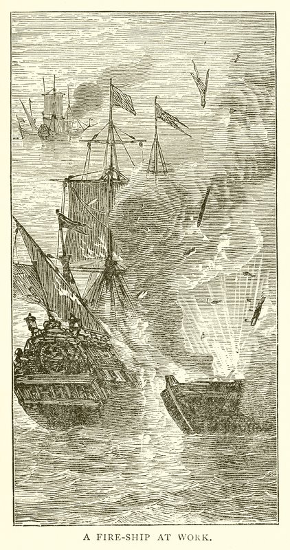 Un barco de fuego en acción de English School