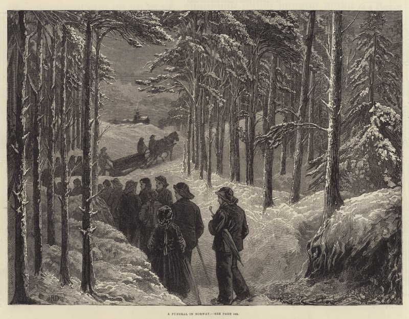 Un Funeral en Noruega (grabado) de English School