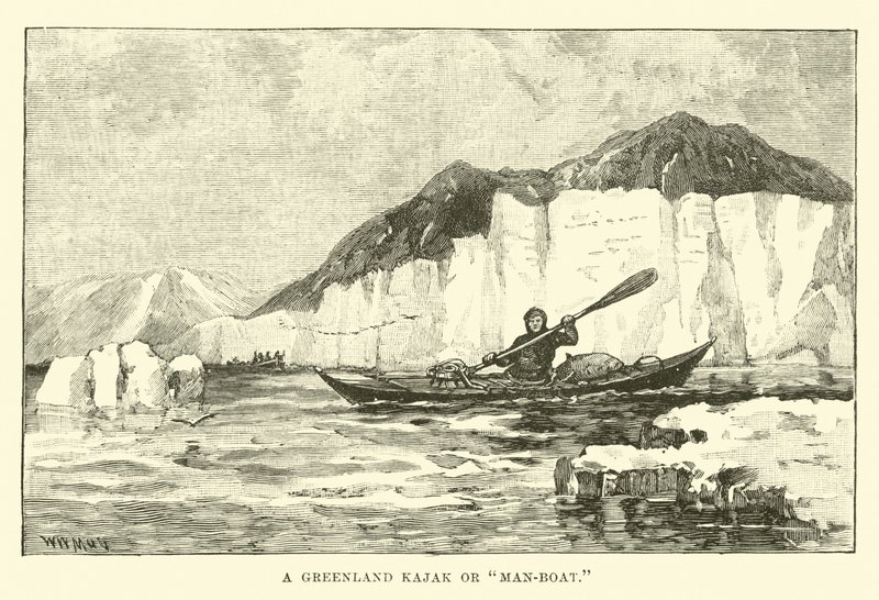 Un kayak o bote de hombre de Groenlandia de English School