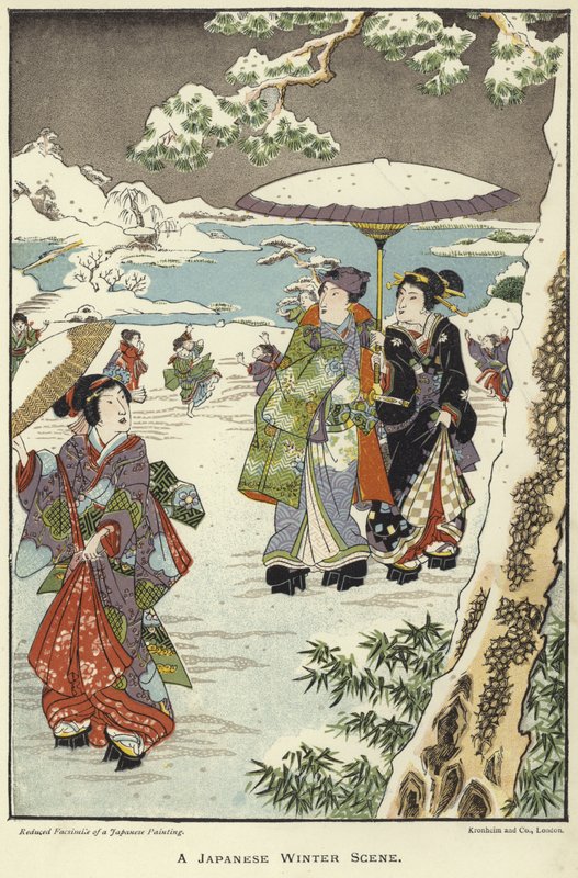 Escena de invierno japonesa de English School