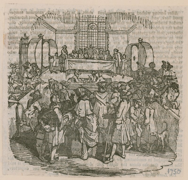 Una lotería; fechada en 1750 de English School