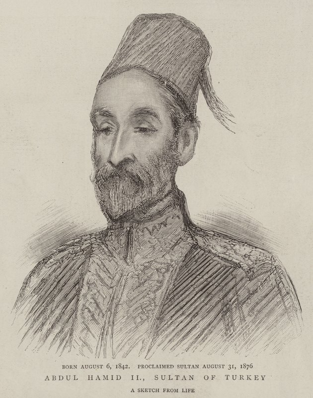 Abdul Hamid II, Sultán de Turquía (grabado) de English School