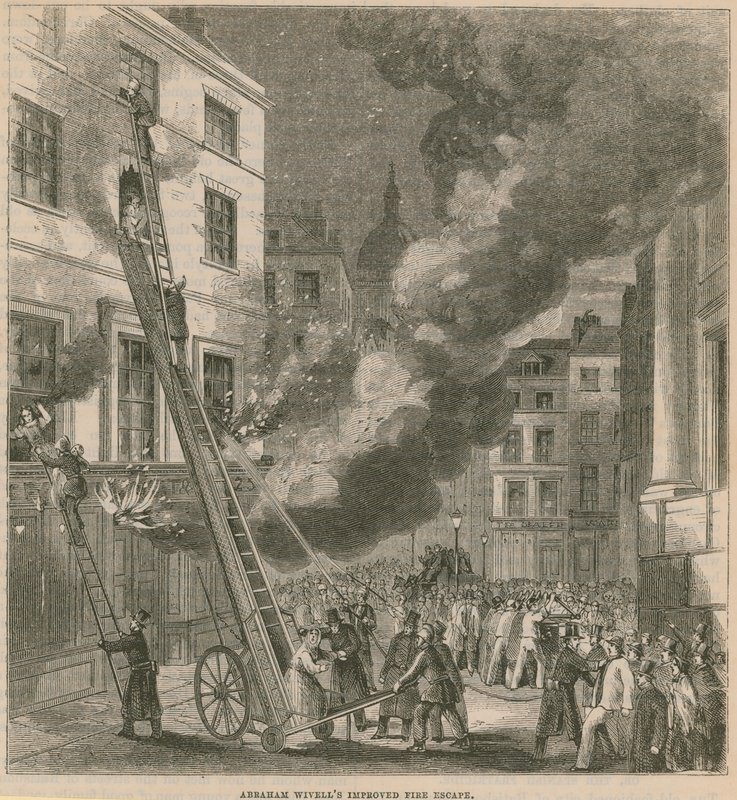 Escape de incendios mejorado de Abraham Wivell de English School