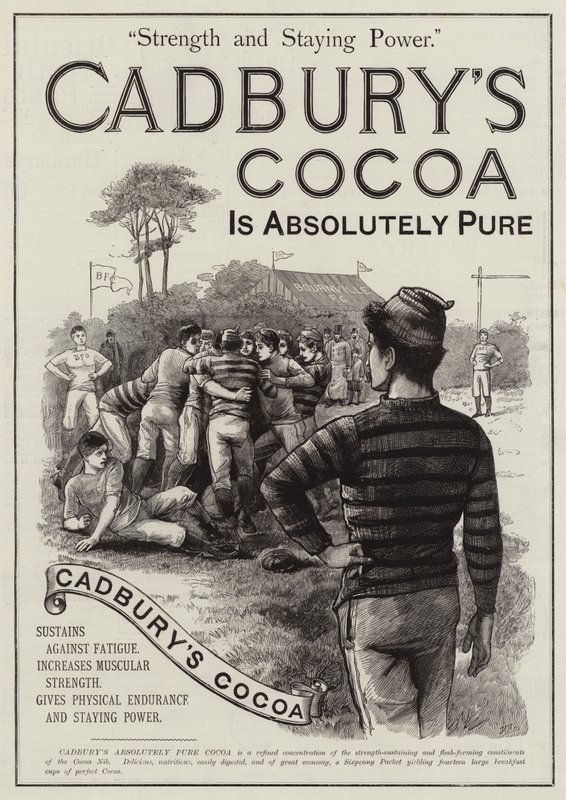 Anuncio, cacao de Cadbury (grabado) de English School