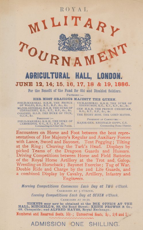 Anuncio del Royal Military Tournament de English School