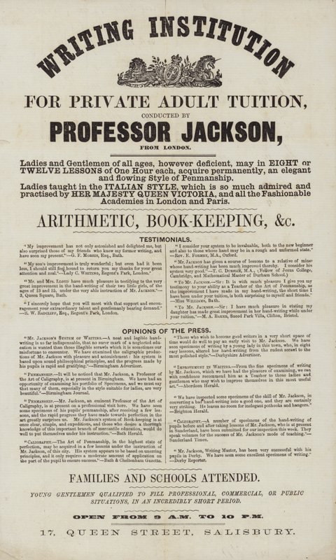 Anuncio de la Institución de Escritura de English School