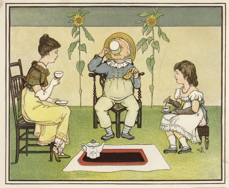Té de la tarde (litografía en color) de English School