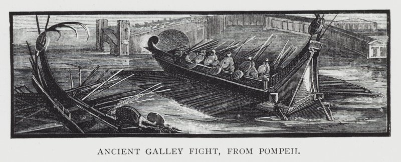 Antigua pelea en la galería, de Pompeya (grabado) de English School