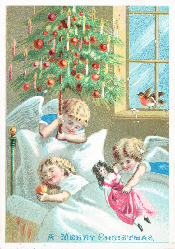 Ángeles vigilando a un niño en la cama de English School