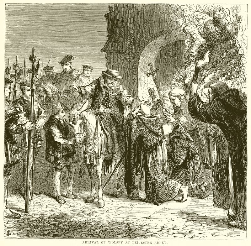 Llegada de Wolsey a la Abadía de Leicester de English School