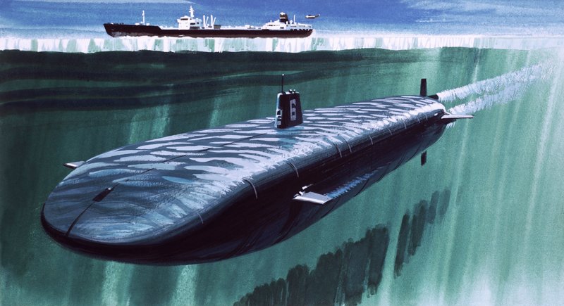 Submarino atómico bajo el hielo de English School