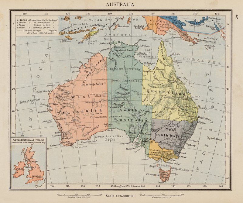 Australia (litografía en color) de English School
