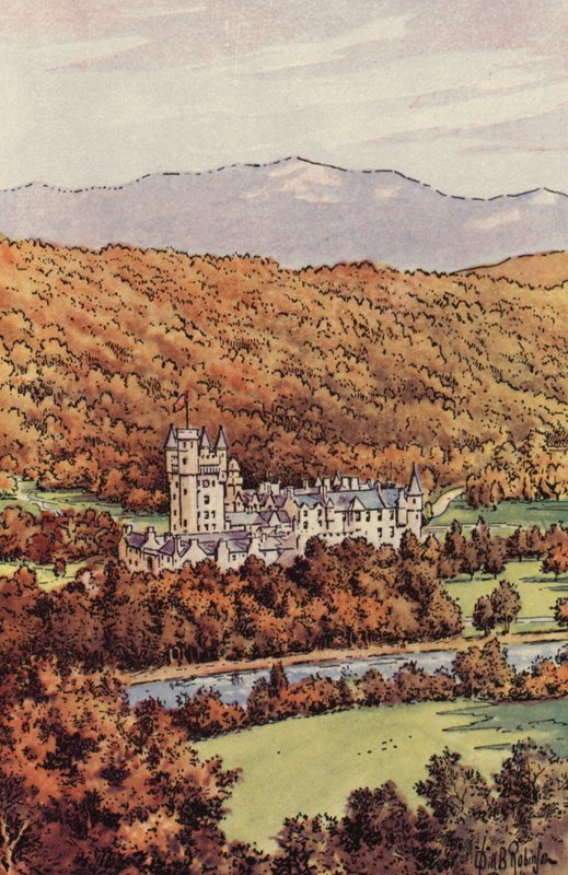 Castillo de Balmoral (litografia en color) de English School