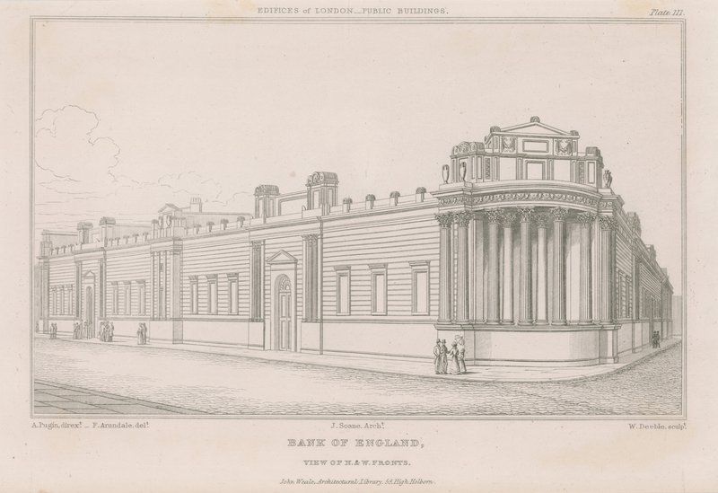 Banco de Inglaterra, Fachadas de Sir John Soane de English School