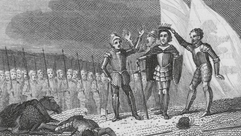 Batalla de Bosworth Field (grabado) de English School
