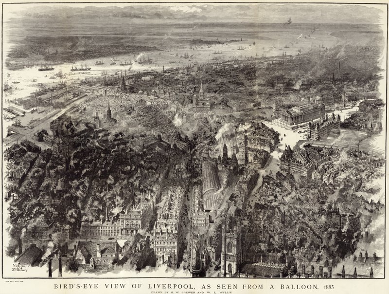 Vista aérea de Liverpool de English School