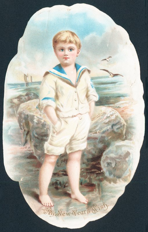 Niño chapoteando en el mar de English School