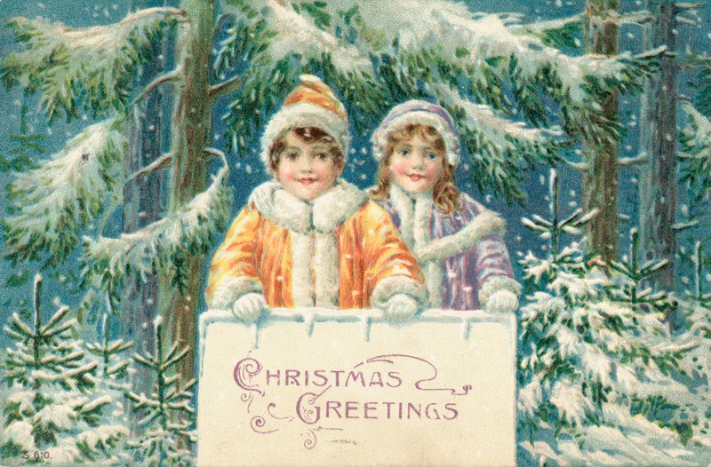 Tarjeta de Navidad británica de English School