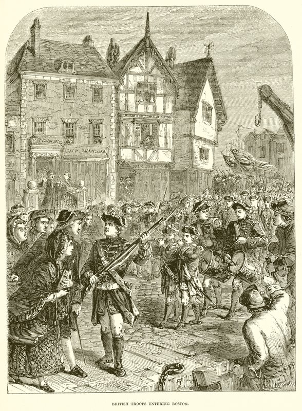 Tropas británicas entrando en Boston de English School