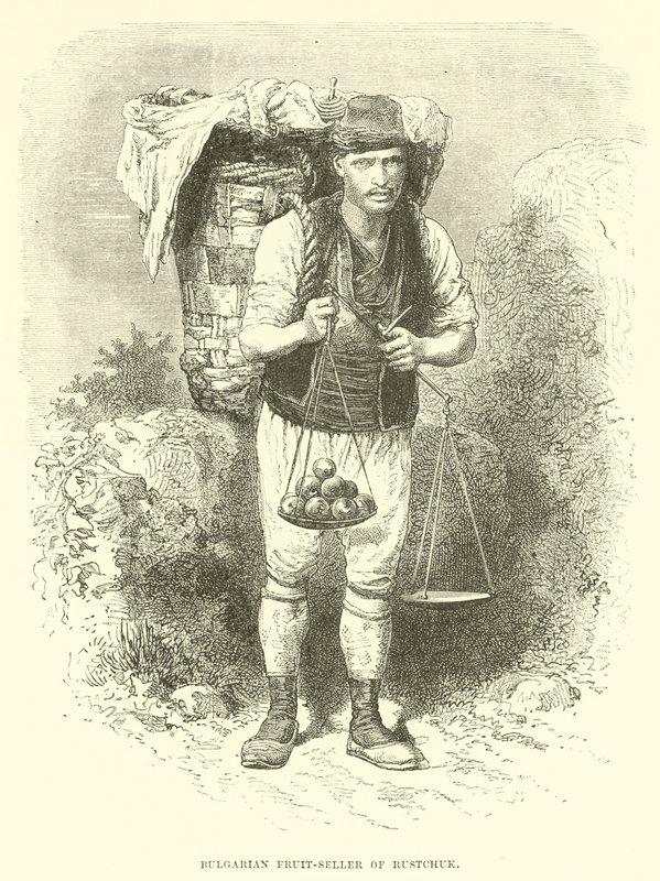 Vendedor de frutas búlgaro de Rustchuk de English School