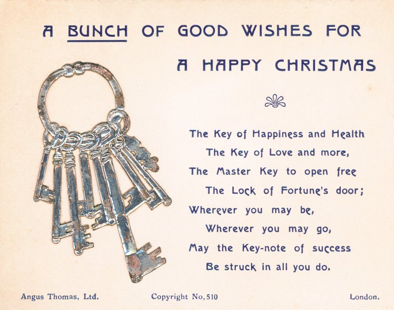 Manojo de llaves, Tarjeta de Navidad de English School