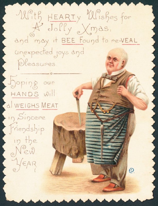 Carnicero, tarjeta de Navidad de English School