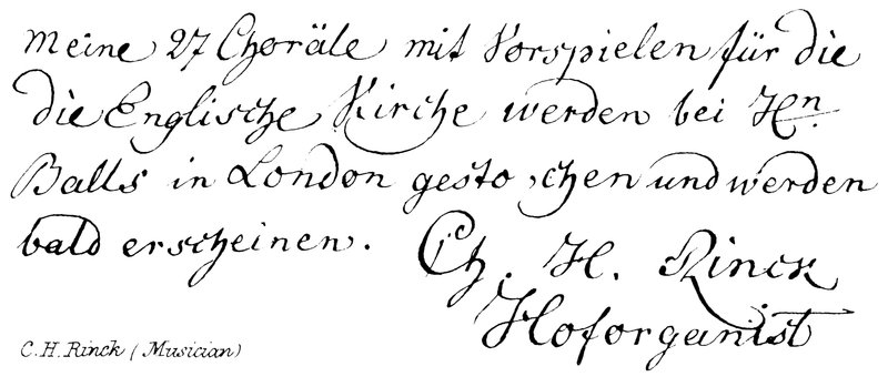C H Rinck (Músico) de English School