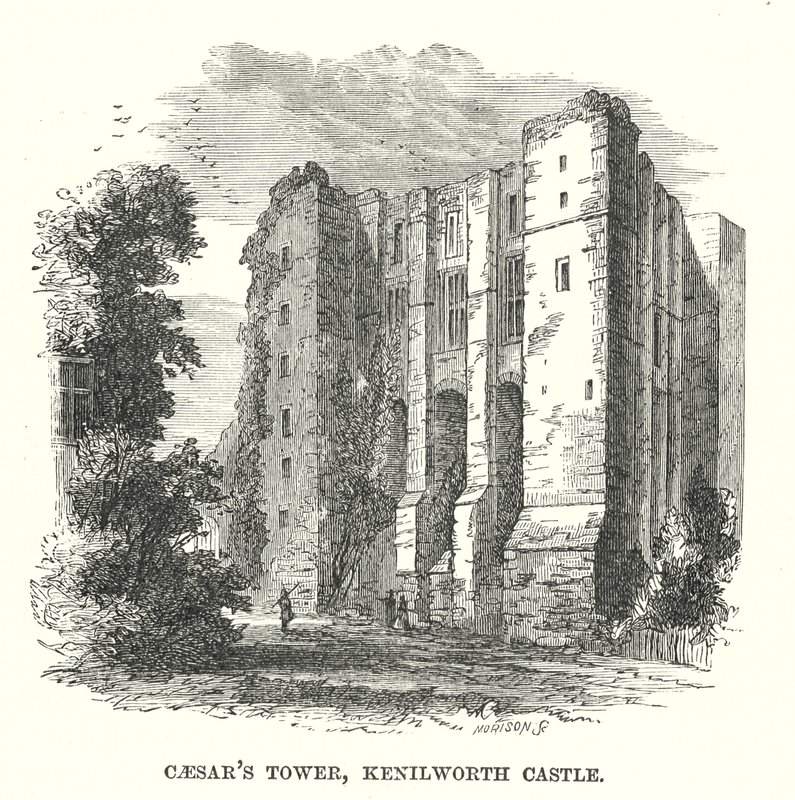 Torre de César, Castillo de Kenilworth (grabado) de English School
