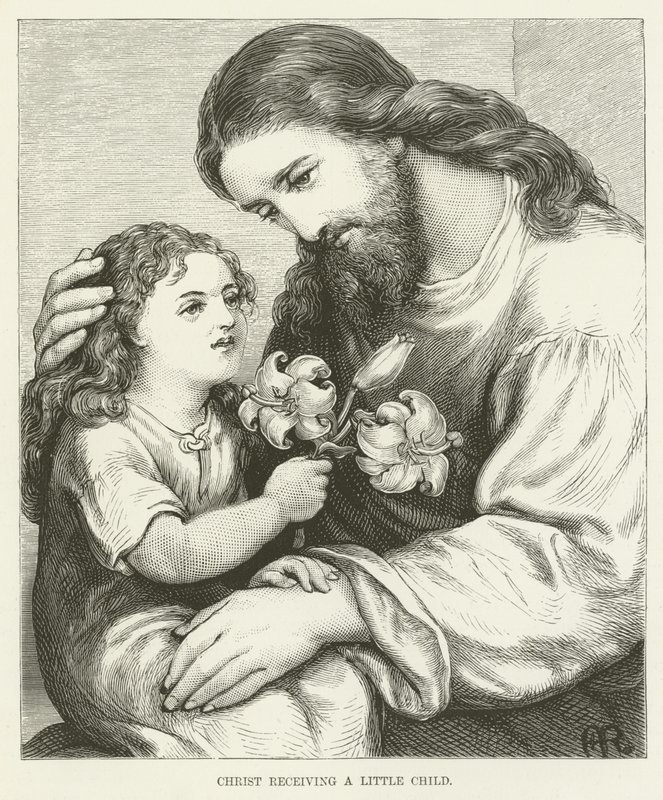 Cristo recibiendo a un niño de English School