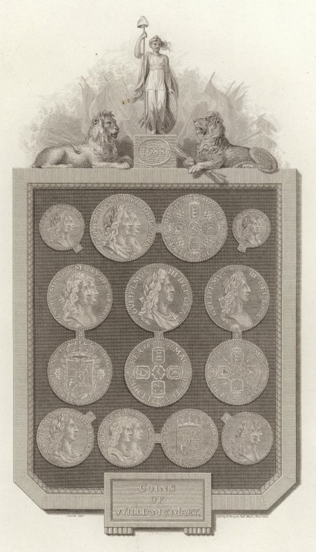 Monedas de Guillermo y María de English School