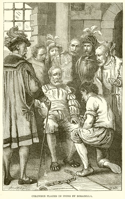 Colón encadenado por Bobadilla de English School