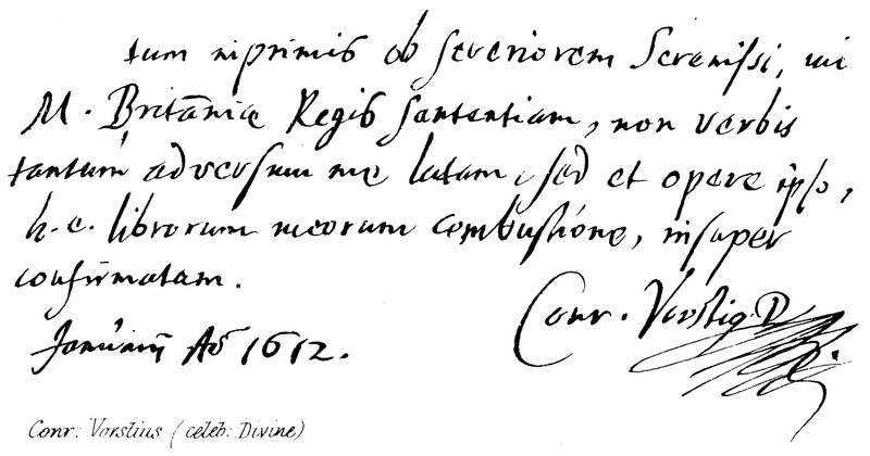 Conr: Vorstius (célebre Divino) de English School