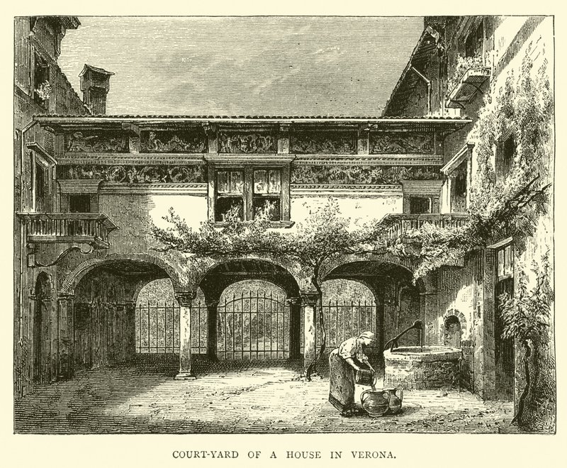 Patio de una casa en Verona de English School