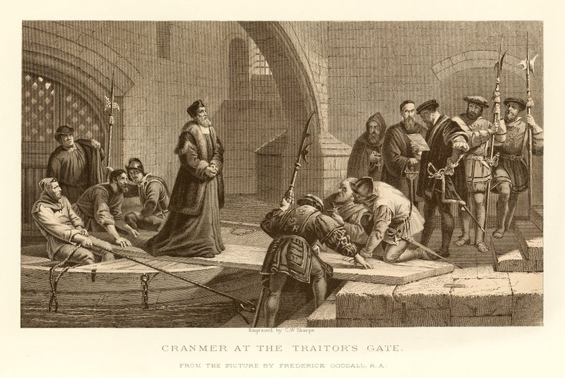 Cranmer en la Puerta de los Traidores de English School