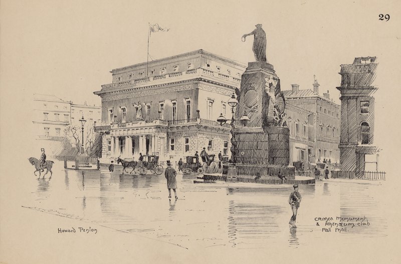 Monumento de Crimea y Athenaeum Club, Pall Mall de English School