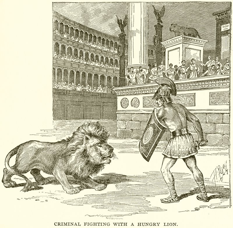 Criminal Luchando con un León Hambriento de English School