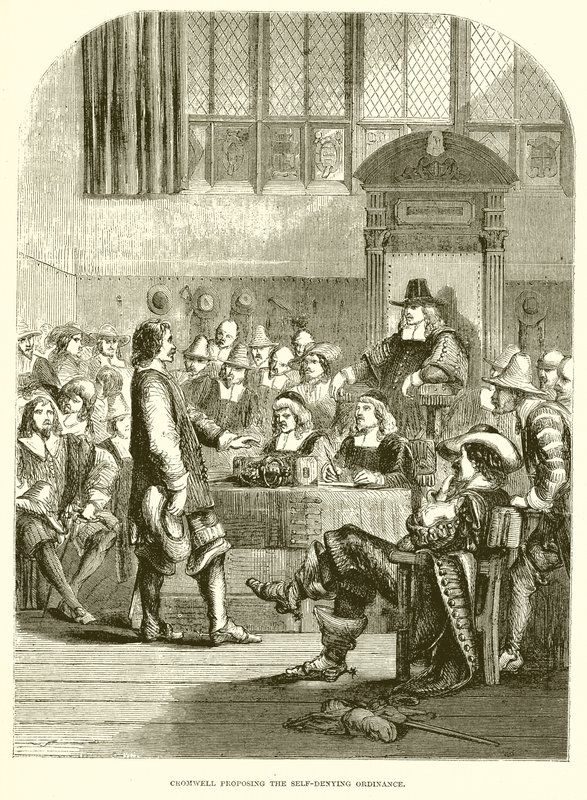Cromwell proponiendo la ordenanza de autonegación de English School