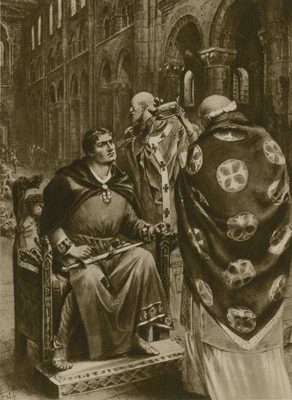 Coronación de un rey en Navidad (grabado) de English School