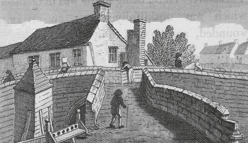 Puente de Croyland (grabado) de English School