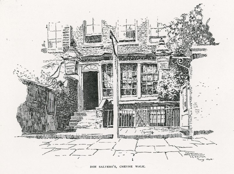 La casa de café de Dan Saltero en Cheyne Walk de English School