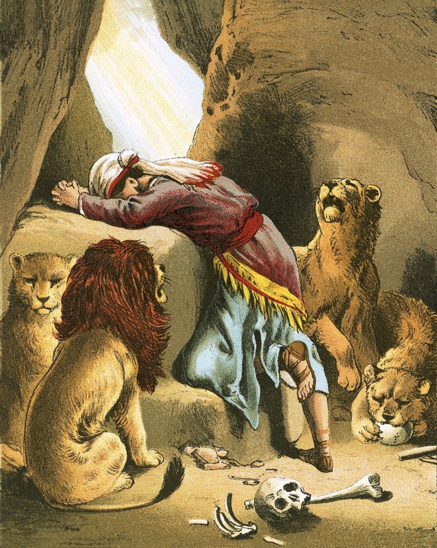 Daniel en el foso de los leones de English School