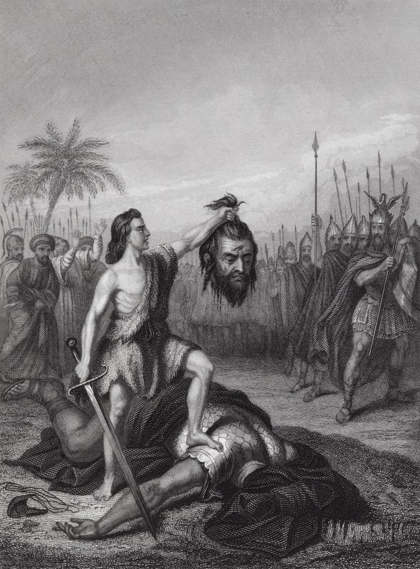 David y Goliat (grabado) de English School