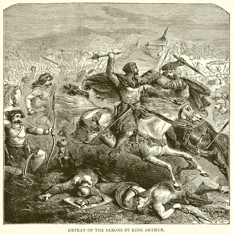 Derrota de los sajones por el rey Arturo de English School