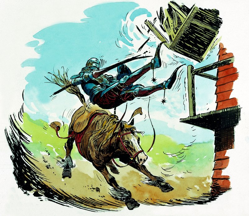 Don Quijote atacando un molino de viento de English School